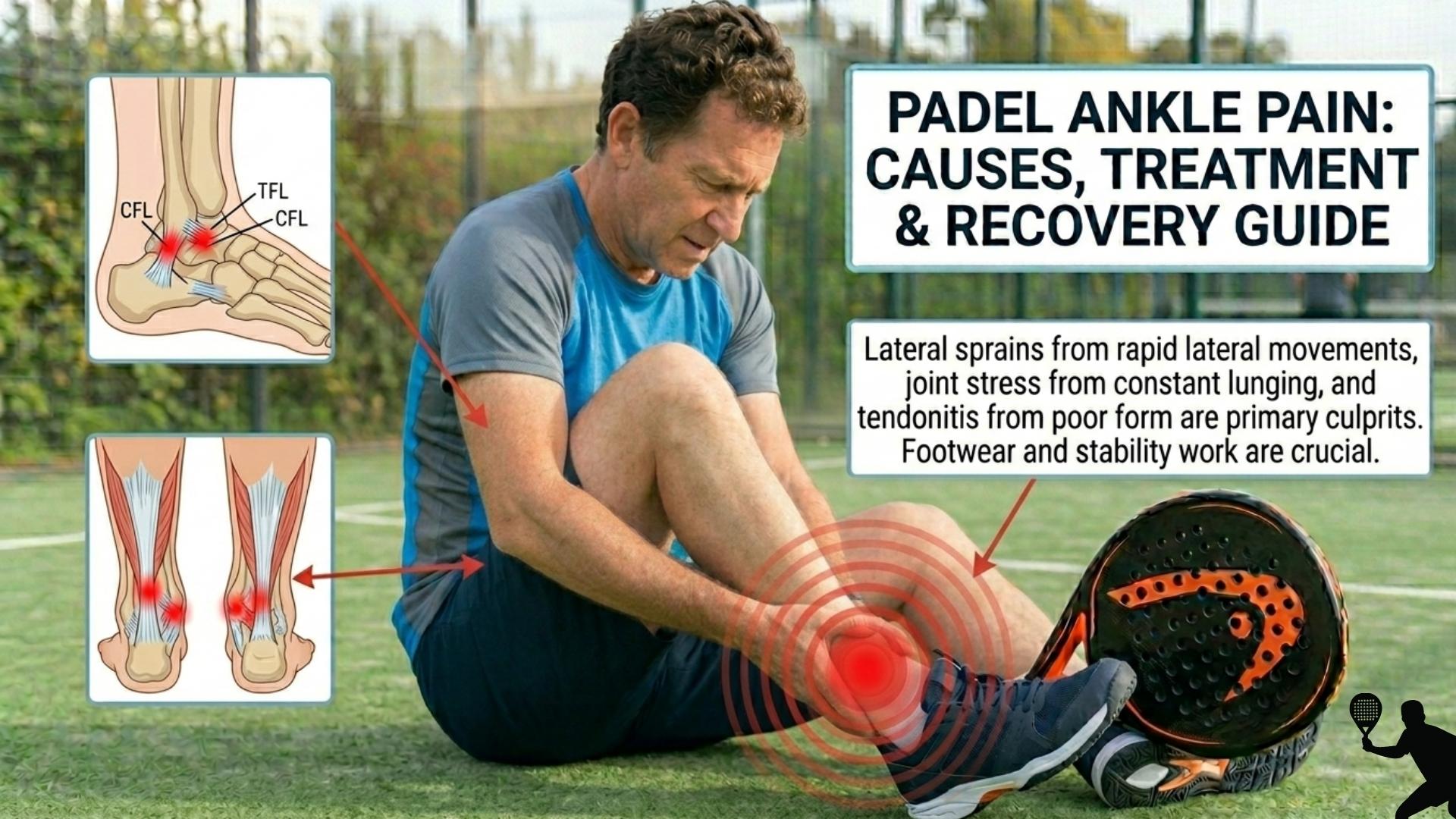 Padel ankle pain visual guide