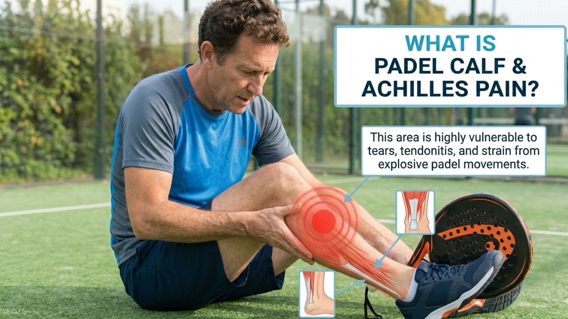 Padel calf pain visual guide