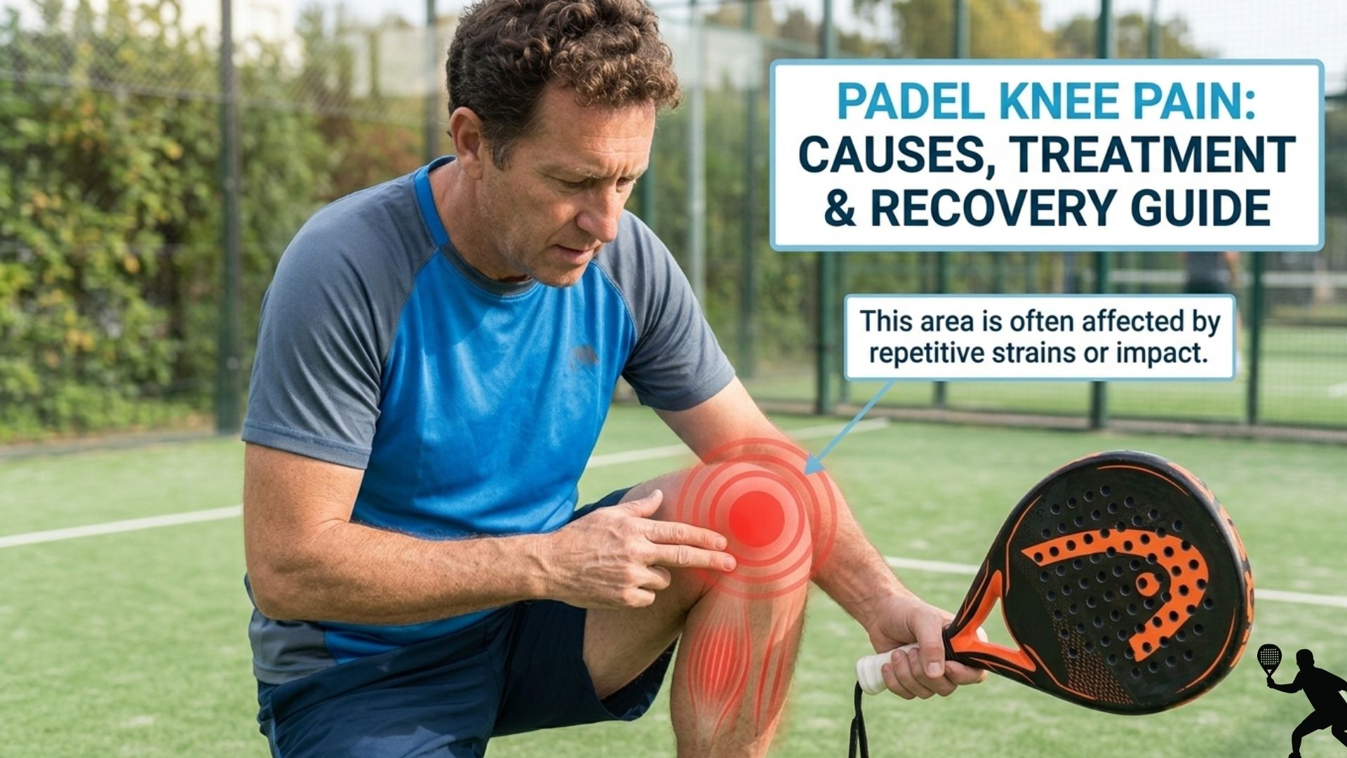Padel knee pain visual guide