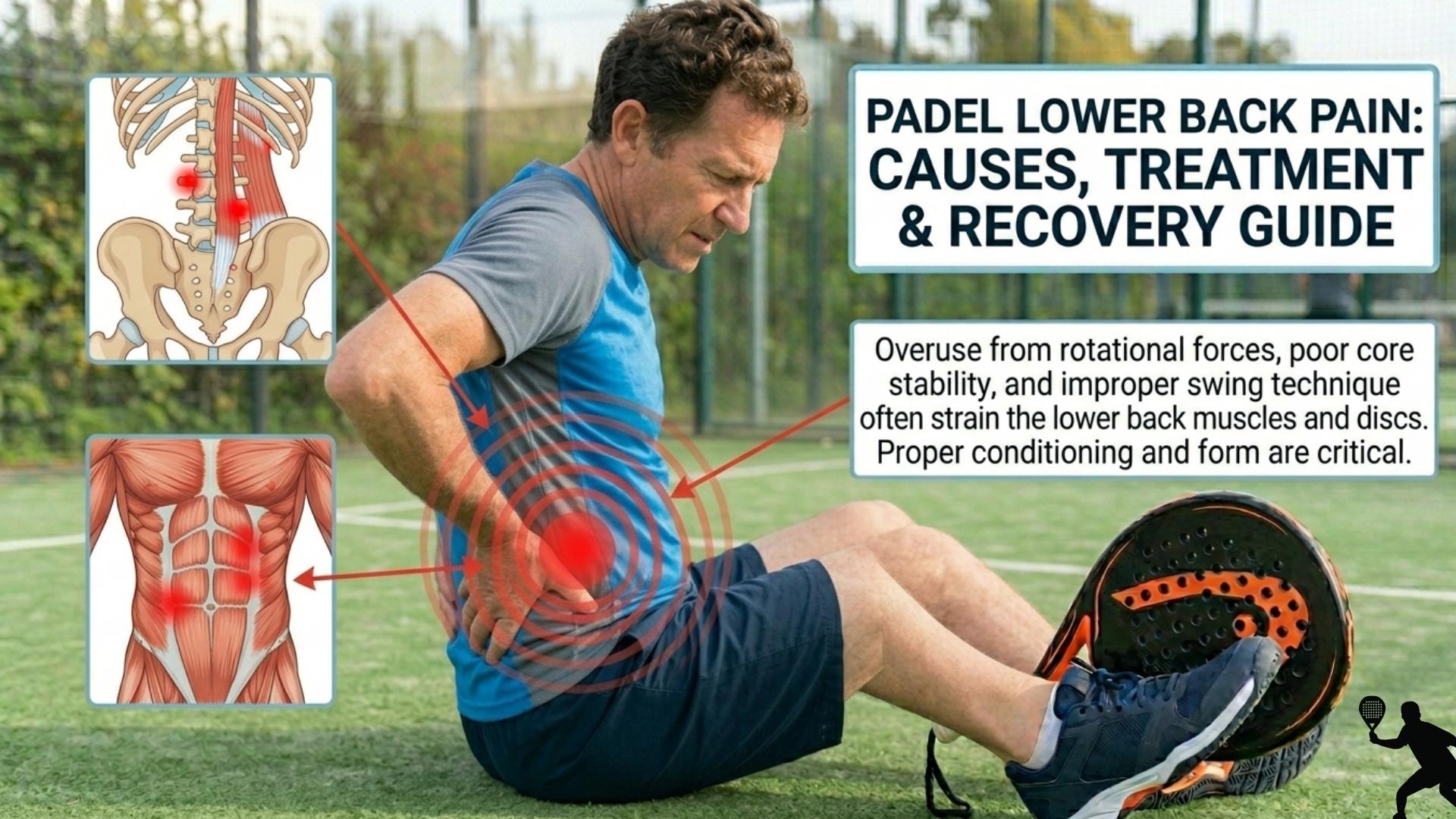 Padel lower back pain visual guide